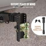 Adjustable Trailer Hitch, 203.2 mm Drop & 165.1 mm Rise Hitch Ball Mount with 63.5 mm Receiver, V952-SQTQJTCB2522I0FA2V0