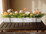 faux potted plant, sunflower, wooden box, home decor, Australia, living room tabletop V1106-112-23547-MLT-21