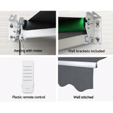 Instahut Retractable Folding Arm Awning Motorised Sunshade 2.5Mx2M Grey AWN-B-ARM-REMOTE-25X20-GREY