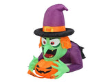 4.43ft Witch Broke Out From Window Inflatable Decoration Built in LED Light Outdoor Props Blow Up V1294-YM0901-3115240073312