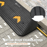 Upgraded Rubber Threshold Ramp, 7.6 cm Rise Door Ramp with 1 Channel, Natural Rubber Car Ramp with V952-XBLYPDGB1355XZ76IV0