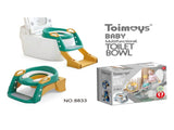 Green Children's Toilet Trainer Seat - Foldable Potty Ladder with Color Box, Easy-to-Use Toilet Seat V888-ELOSUNG13113