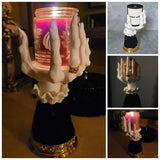 Halloween Candle Holder Witch Hand Shaped Resin Candlestick Desktop Ornaments Decor V1294-YM0710-10295459
