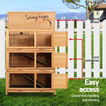 i.Pet Rabbit Hutch Chicken Coop 91.5cm x 46cm x 116.5cm Chicken Coop Large House Cage Run Wooden PET-GT-RHT1240-3L