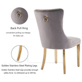 AADEN 8x Velvet Dining Chairs with Golden Metal Legs-Grey V226-SW1501GY-4