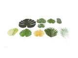 70pcs Simulated Palm Leaves Decorative Practical 10 Kinds Fake Faux Jungle Leaf Set for Home V1294-YM0512-3115220123111