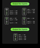 AC120U4-EU 120W USB C Charger, 4-Port Fast Charging Block, black V1300-AC120U4