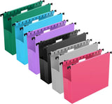 A4 Hanging Folders Set of 6 with Extendable Bottom Large Capacity Plastic Filing Folders with Tabs V1258-DP02-BOL-771