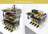 CARLA HOME 4-Tier Power Tool Rack Organizer Wall Mount with Drill Holder & Wrench Hooks for Cordless LSB-36224