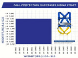 full-body safety harness, roof safety harness, shock-absorbing rope, EVA waist padding, polyester V1102-108-02022-BLU-3M