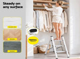 Giantz 3 Step Ladder Multi-Purpose Folding Aluminium Light Weight Platform LD-H-ALU-S1-3STEP