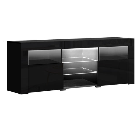 Artiss Entertainment Unit TV Cabinet LED 160cm Black Bobi FURNI-O-LED-TV160-BK-AB