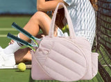 Womens Tennis Gym Bag Sports Tote Fits Two Rackets with Shoe Compartment - Pink V1308-DSZKI-142-3