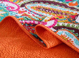 100% Cotton Coral Rainbow Paisley Coverlet Bedspread Set V745-MMPAC060965Q13U