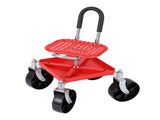 Gardeon Garden Cart Seat Rolling Stool 360 Swivel Height Adjustable Heavy Duty Red GCT-4W-RD