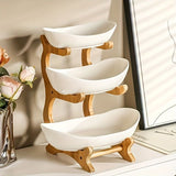 White**Nordic-Style Three-Tier Extendable Fruit Tray Creative Living Room Snack Stand, Adjustable V1106-SGTP001