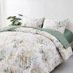 Soft Leaves Comforter Set, King Size, Plush Quilted Bedding with Pillowcases V745-MAB010736AJ3