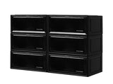 Stacked Shoe Box Acrylic Sneaker Display 6PC Black SHOEBOX1002-6PC-BK