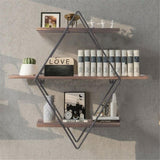 3 Tier Diamond Metal Floating Shelves Wall Mounted Display V178-66785