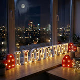 I Love You Lights up Sign - Mirror Surface Marquee Letter Neon Light Sign for Valentines Day V1107-124-04201