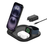 Belkin BoostCharge 3-in-1 Magnetic Foldable Qi2 Wireless Charger 15W 36W Wall Charger USB-C V1202-V2-MPA-WIZ029AUBK