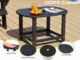 Gardeon Outdoor Coffee Side Table HDPE Desk Patio Furniture Camping Garden Black FF-BEACH-DESK-HE-BK