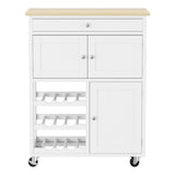 Artiss Kitchen Island Trolley Rolling Serving Cart Storage Cart Drawer Cupboard FUR-S-KI-67-WH
