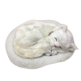 Realistic Sleeping Cat Toy Breathing Cat Stuffed Animal Doll with Mat Plush Toys for Children Home V1294-YM0714-10332434