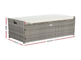 Gardeon Outdoor Storage Bench Box Wicker Garden Sheds Tools Cushion Patio Furniture Grey ODF-OSB-RAT-GE