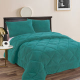 Ramesses Teddy Fleece 3 Pcs Comforter Set Teal King V442-KIT-COMFORTER-TEDDY-TEAL-KI