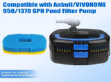 Replacement Pond Filter Sponge Compatible with Anbull/VIVOHOME 950/1370GPH Pond Filter Pump V1258-DP02-F-355