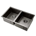 Cefito Kitchen Sink 77X45CM Stainless Steel Basin Double Bowl Black SINK-BLACK-7745