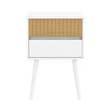 Sarantino Clio Bedside Table Night Stand - White Natural TBL-707-6YQ-WHN