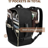 Black 40L Large Capacity Travel Business Backpack with Expandable Compartments, Including 2 Toiletry V888-ELOSUNG17053