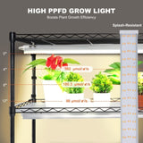 Plant Stand with Grow Light 6 Tiers 200W 59.1" Indoor Plant Grow Shelf V952-GNZWJ180CM12G2SEPV3