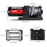 X-BULL 3000LBS Electric Winch Steel Wire Cable 12V Boat ATV UTV Winch Trailer 4 Units V211-AUEB-AXEW001-4