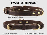 Genuine Leather Dog Collar for Large Dogs, Heavy Duty Thick Solid Power Breeds, Sturdy Adjustable V1259-DP01-A-4630