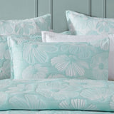 Platinum Collection Poppi Aqua Cotton Polyester Jacquard Quilt Cover Set King V442-LED-QUILTCS-POPPI-AQUA-KI