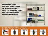 Modular Wire Storage 120x60cm Steel Shelving Chrome With Fixed Legs For Garage Warehouse Or Kitchen V63-841321