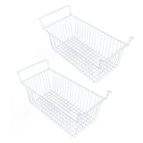 2Pcs Freezer Organizer Bins Steel Wire Large Capacity Strong Bearing Freezer Basket with Handle for V1294-YM0706-3113230181212