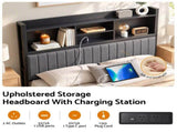Artiss Queen Bed Frame with Storage, 4 Drawers and Charging Station BFRAME-M-AXIS-Q-BK-AB