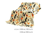 Halloween Throw Blanket, Spooky Haunted House and Full Moon Fleece Cover, Soft Flannel Sofa Bed Wrap V1370-AZ4-21219