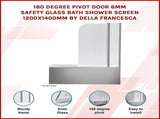180 Degree Pivot Door 6mm Safety Glass Bath Shower Screen 1200x1400mm By Della Francesca V63-830121
