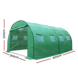 Green Fingers Greenhouse 4x3x2M Walk in Green House Tunnel Plant Garden Shed Dome GH-POLY-E-40X30-D-GR