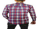 Mens Flannelette Long Sleeve Shirt 100% Cotton Check Authentic Flannel - Full Placket V563-FS-FP21-49-S