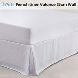 Vintage Design Homewares White French Linen Valance 35cm Wall King V442-HIN-VALANCE-FRENCHLINEN-WHITE-KI