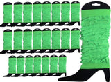 24 LEG WARMERS Knitted Womens Neon Party Knit Ankle Fluro Dance Costume 80s BULK - Fluro Green V563-BR-24NNLEGWRMR-FLUGRN
