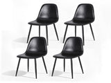 Artiss 4x Dining Chairs Retro PU Leather Kitchen Lounge Cafe Accent Chair Black DINC-B-B04-BKX4