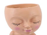 Resin Face Plant Pot Creative Cute Small Drinking Coffee Succulent Planters with Drainage Hole for V1294-YM0901-3115240016712
