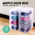 Artiss 40X Shoe Box Storage Clear Case Foldable Stackable SHOEBOX-PP-20X2